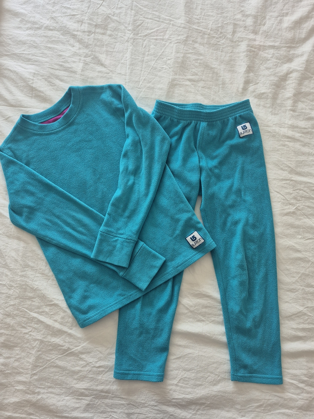 Burton Teal Kids Fleece Base Layer Set